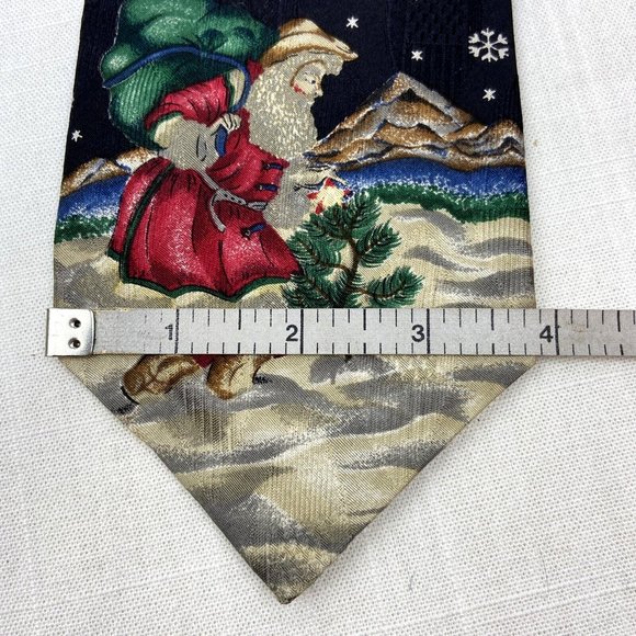 Santa Claus Silk Neck Tie 56” Holiday Traditional Xmas Professional Ferrell Reed - Picture 7 of 8